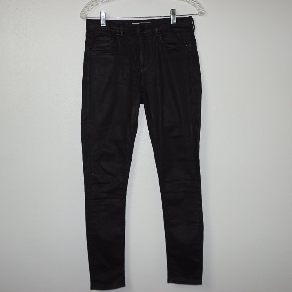 Topshop Moto Coated Leigh Mid-Rise Jeans